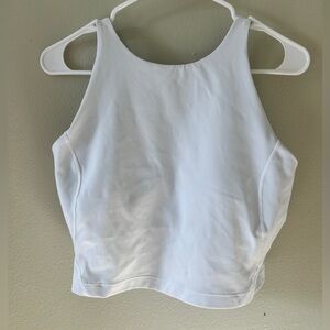 Lululemon Athletica White Fitted Crop Tank Top